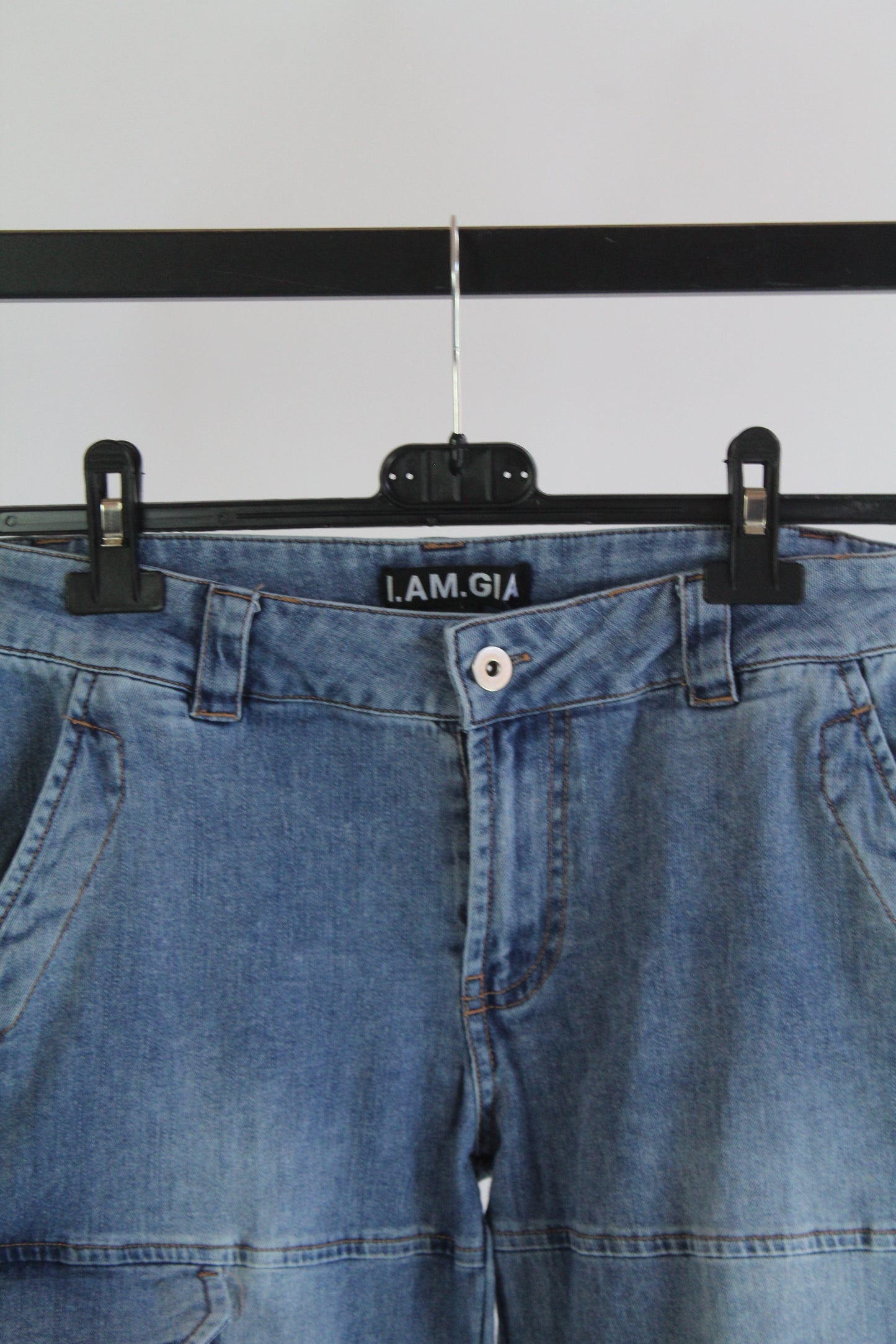 I AM GIA Women's Light Wash Cargo Pants Size Small