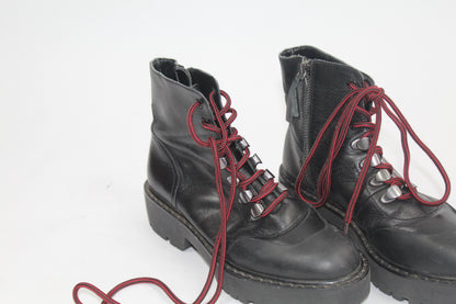 Women's Zara Black Combat Boots UK Size 36