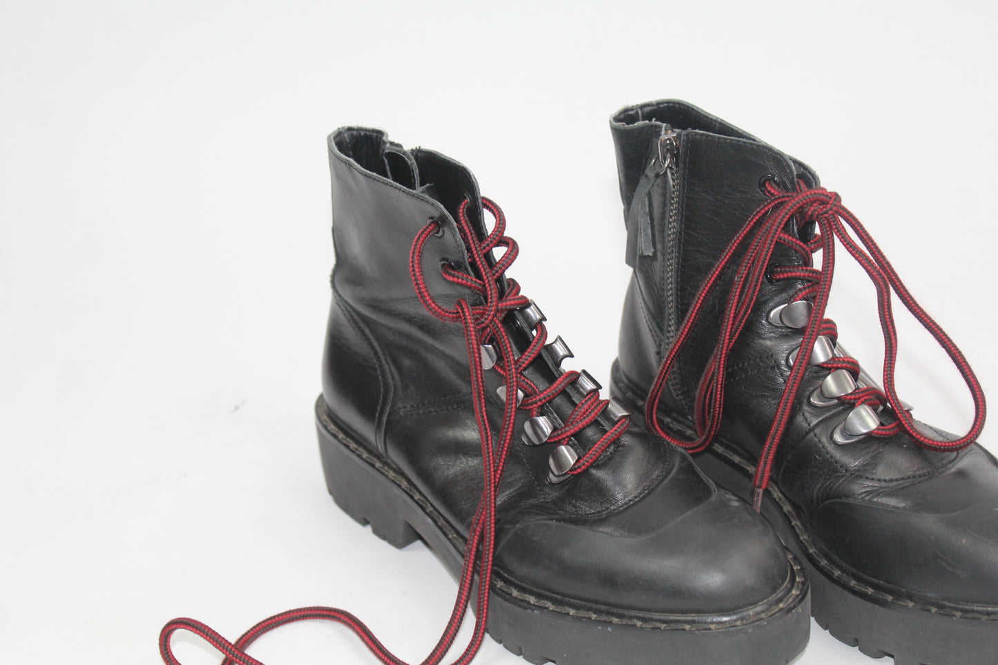 Women's Zara Black Combat Boots UK Size 36