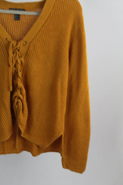 Women's Yellow Forever 21 Knit Sweater Size 1x