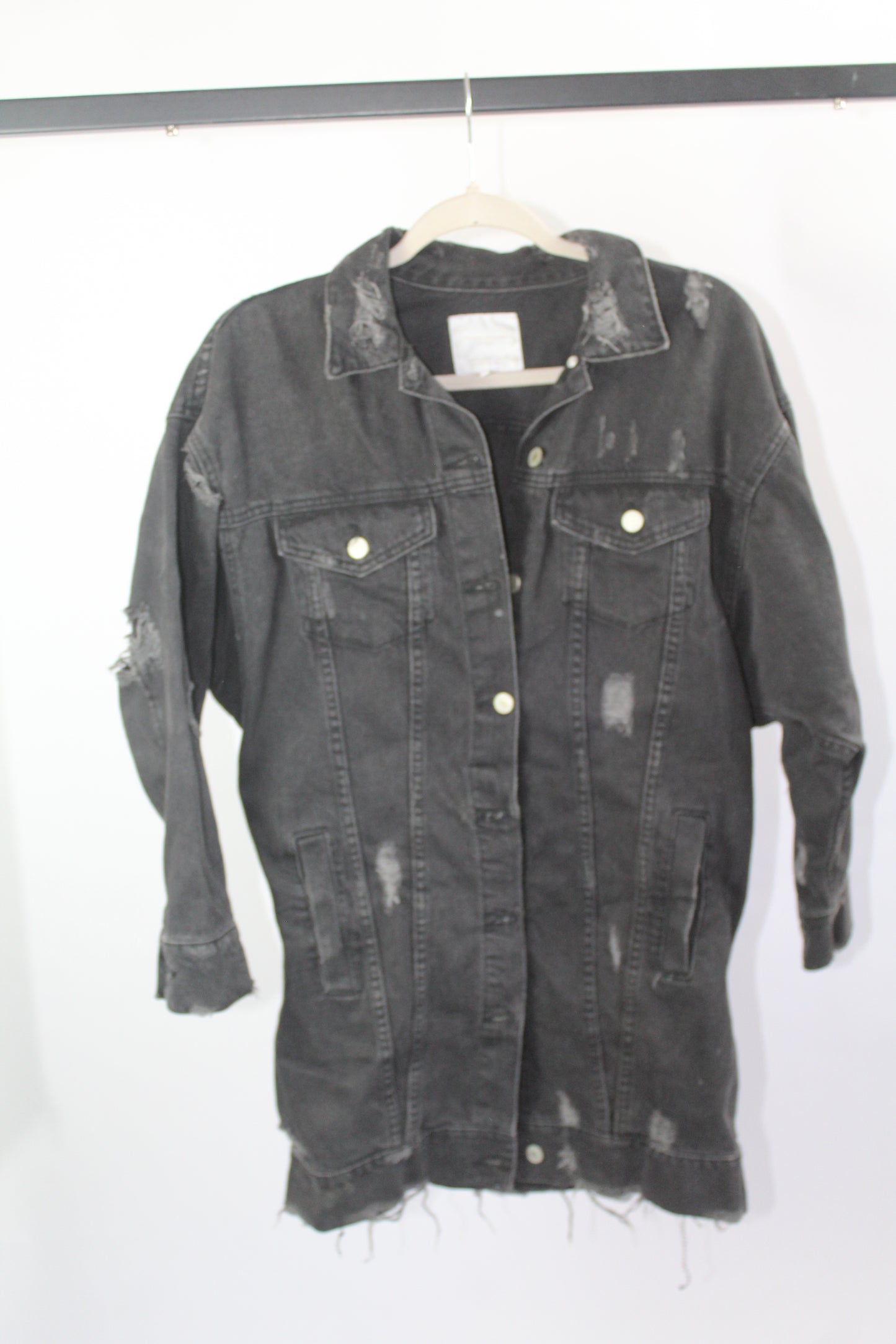 Women's Zara Trafaluc Denim Distressed Jacket Size Small