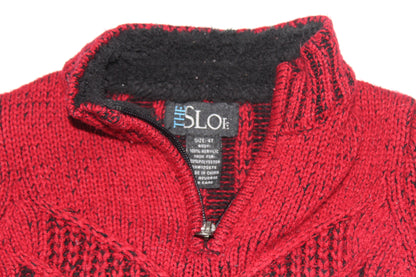 Boys’ Red & Black Knit Quarter-Zip Sweater by The Slop – Size 4T