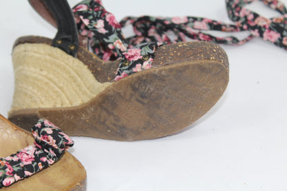 Women's Wedges with Floral Strap Size 6