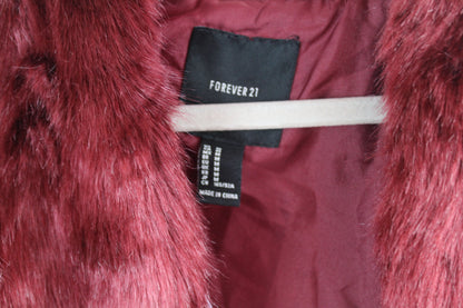 Women's Forever 21 Faux Red Fur Vest Size M