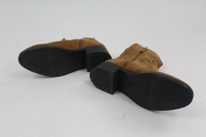 Women's Zara Trafaluc Brown Suede Booties Size UK 36
