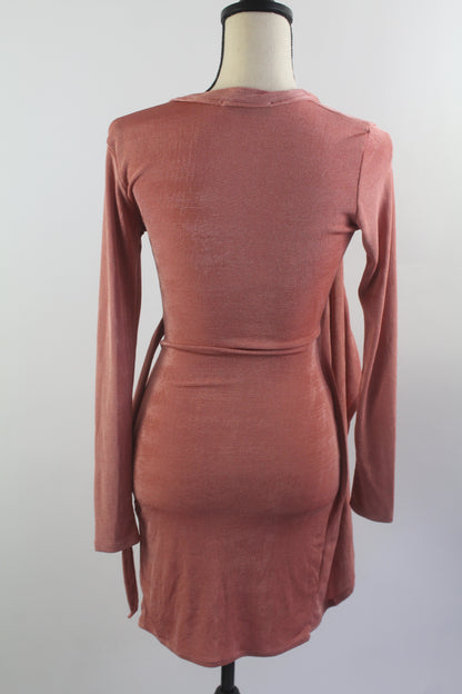 Women's Size Small Tie Dress Color Salmon Pink