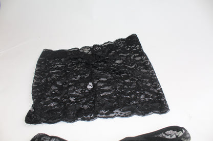 Black Lace Lingerie Block Top w/Underwear - Thrifted New in Bag - Sizes Vary
