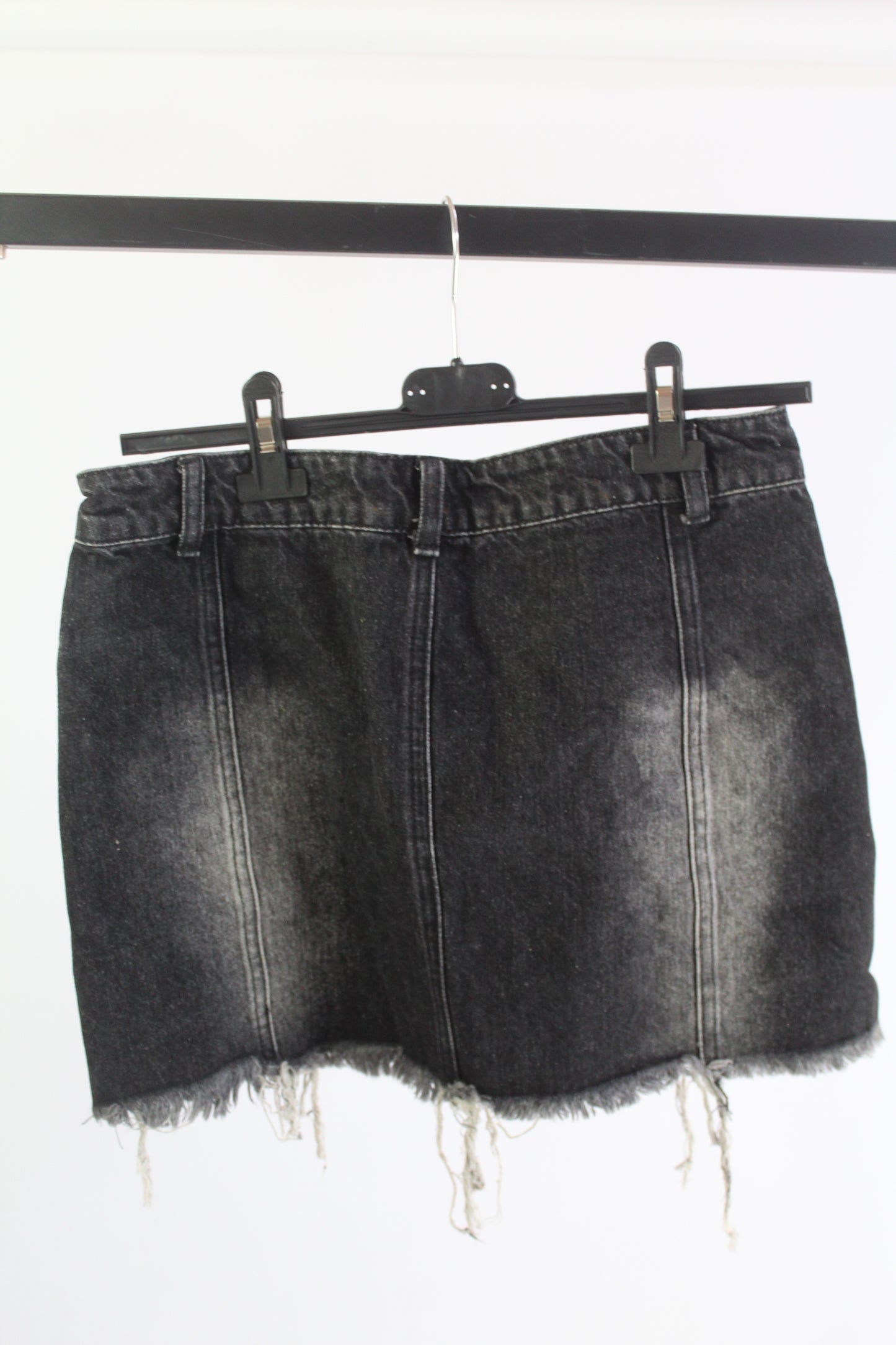 Current Mood Distressed Denim Black Mini Skirt Women's Size Medium