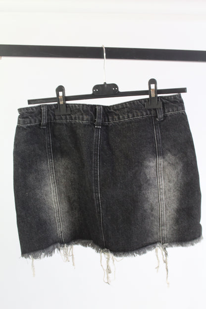 Current Mood Distressed Denim Black Mini Skirt Women's Size Medium
