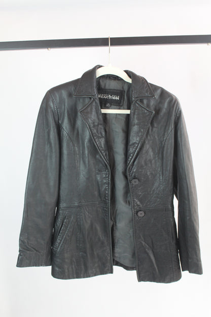 Women's Black Leather Kenneth Cole Reaction Jacket XS