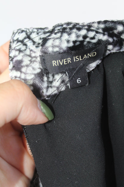 Grey/Black Women's River Island Snake Print Mini Dress Size 6
