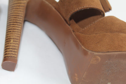 Women's Brown Suede Heels Size 37