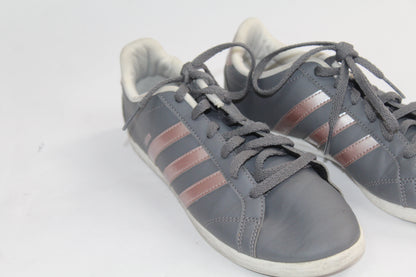 Women's Grey/Pink Striped Sneakers Size 6.5