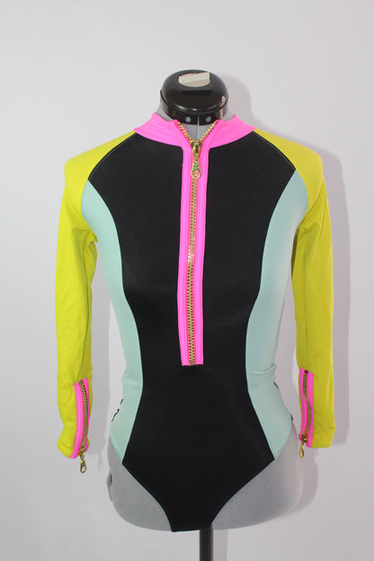 HM One Piece Bathing Suit Block Color Size 6