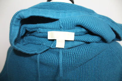 Women’s Michael Kors Teal Ribbed Knit Hoodie – Size Large