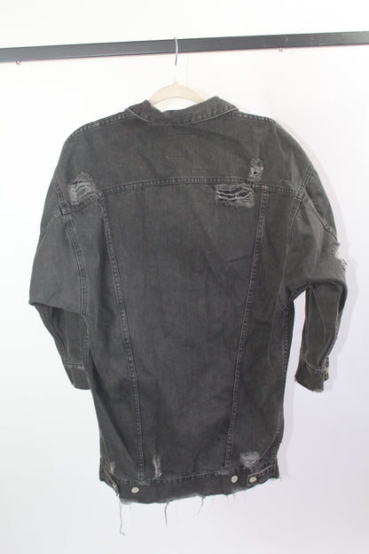 Women's Zara Trafaluc Denim Distressed Jacket Size Small