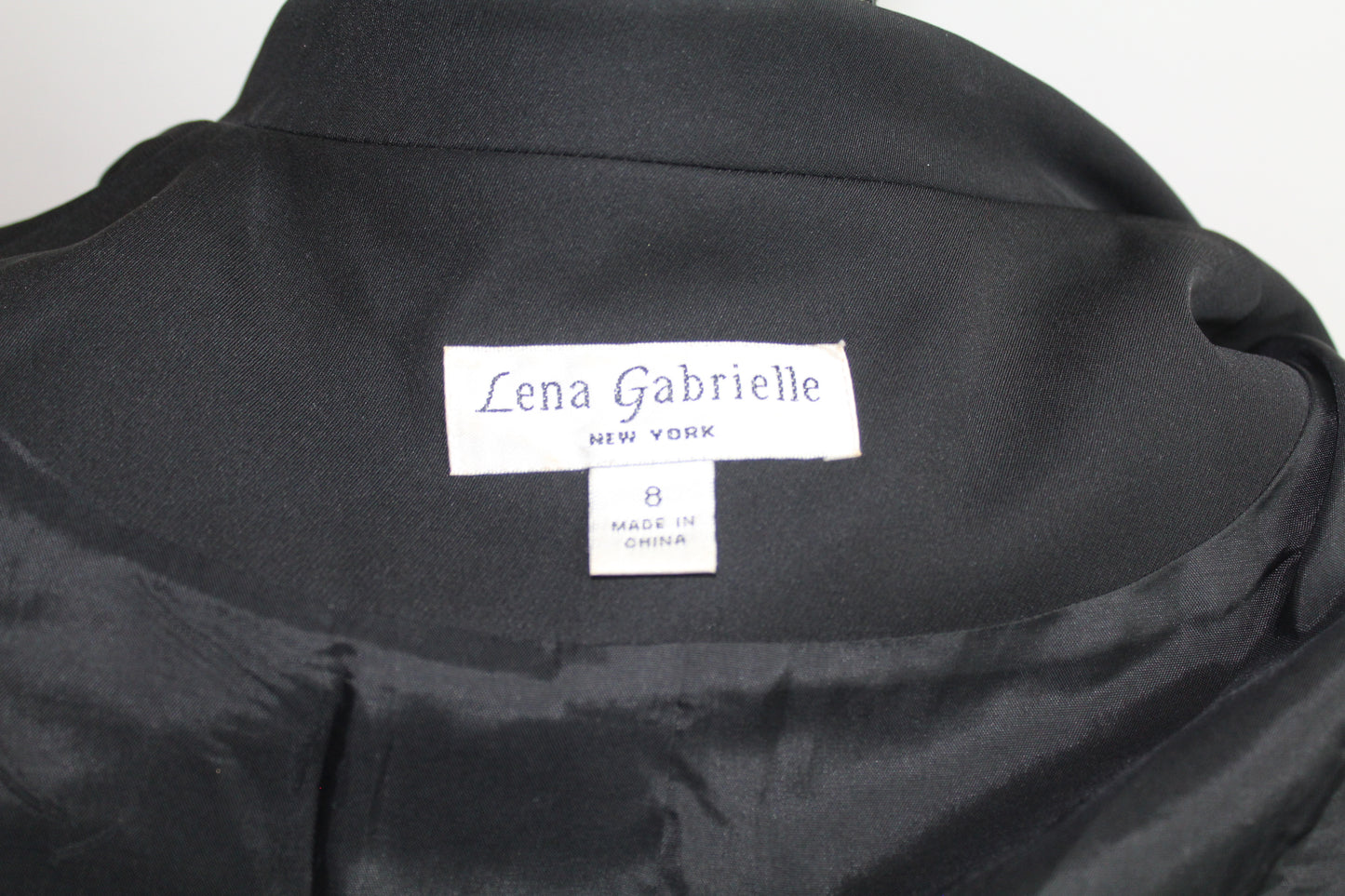 Women’s Lena Gabrielle Black Satin Blazer Top Vintage – Size 8