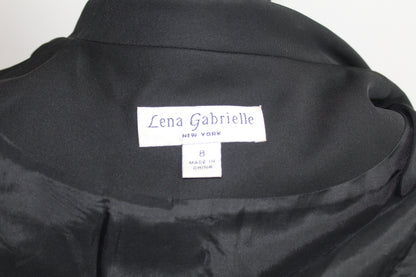 Women’s Lena Gabrielle Black Satin Blazer Top Vintage – Size 8