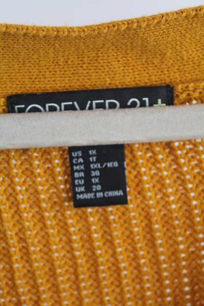 Women's Yellow Forever 21 Knit Sweater Size 1x