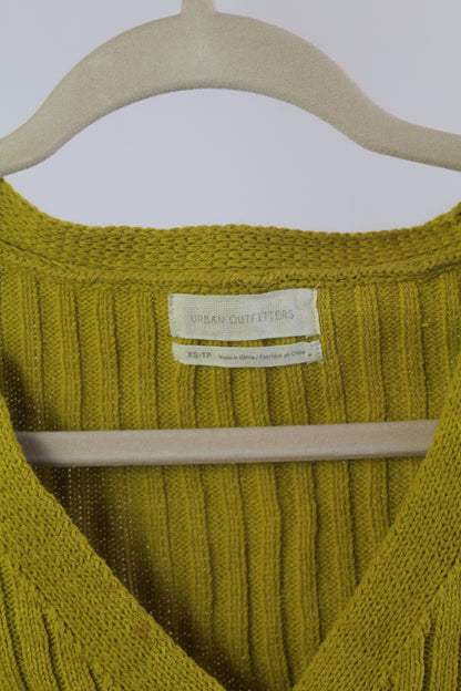 Urban Outfitters Yellow Cropped Cardigan Size XS