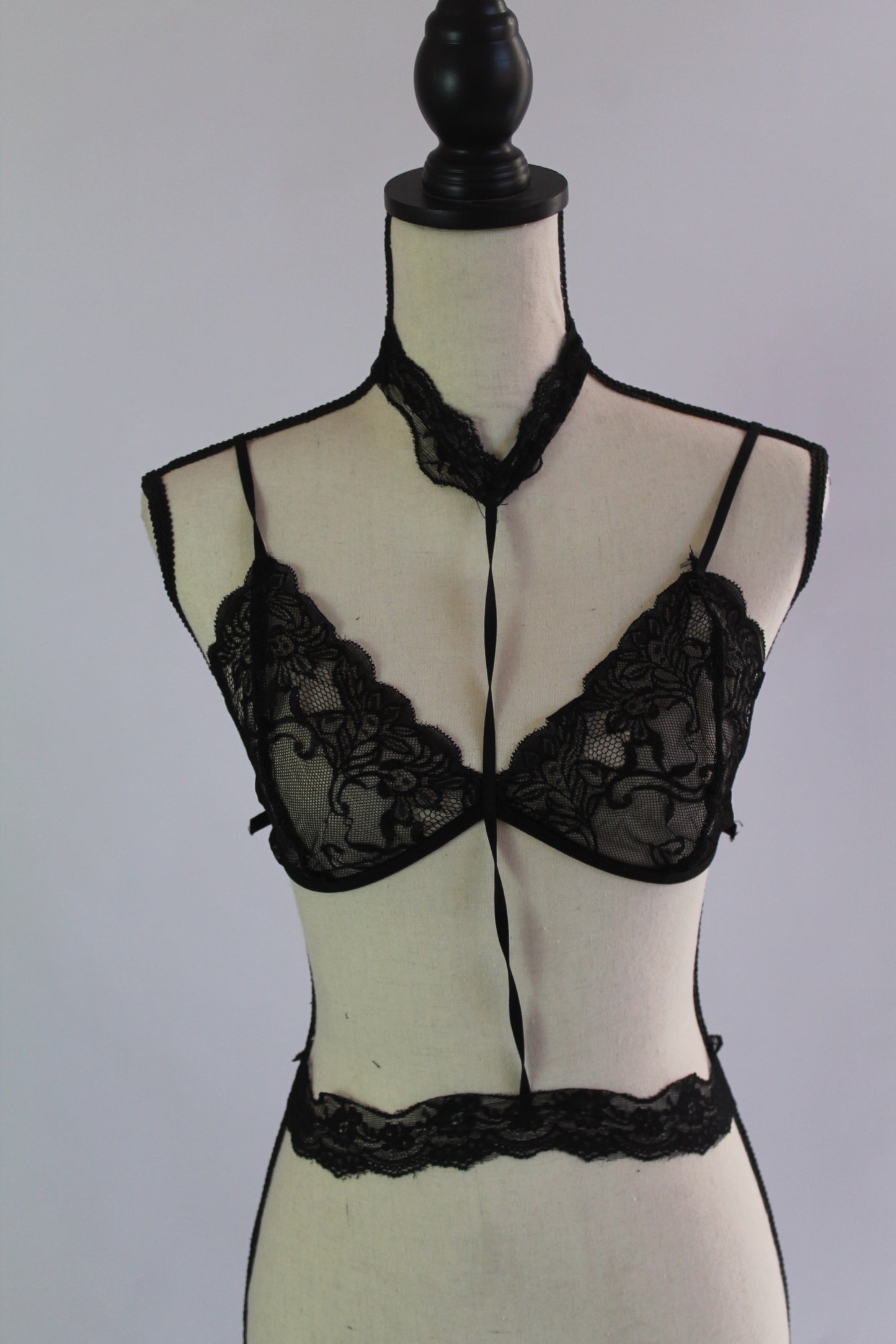 Black Lace Lingerie - Thrifted New in Bag - Sizes Vary