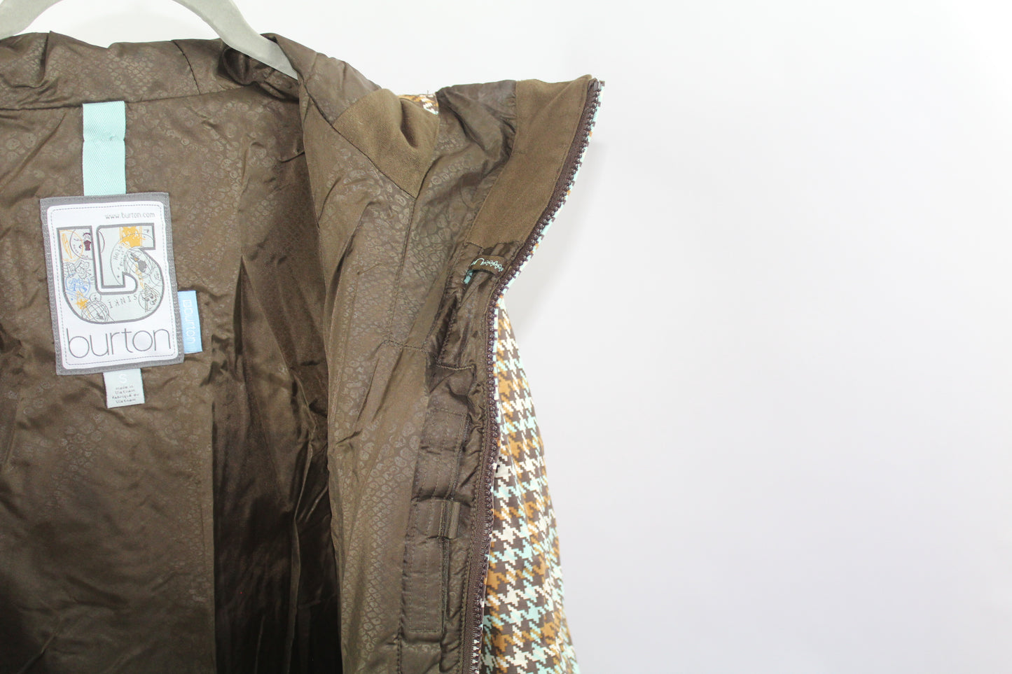 Women's Snow Jacket Burton Brown Plaid Size Small