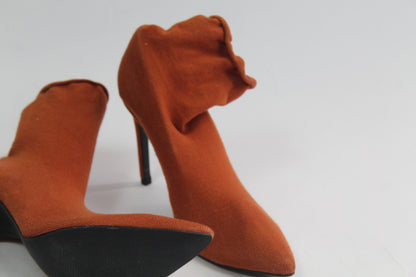 Zara Brown Basic Sock Booties Size 36