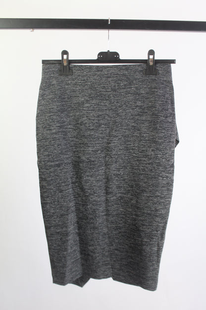 H&M Stretch Grey Pencil Skirt w/Open Slit Women's Size Small