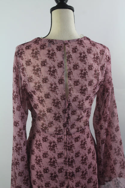 Women's Purple Floral Mini Dress Size Medium