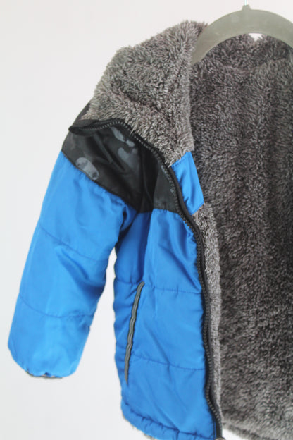Boys Gerry Double Sided Blue/Grey Zip-Up Jacket Size 5