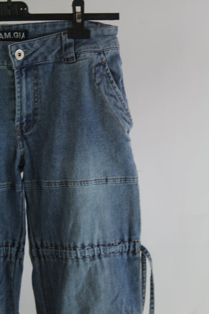 I AM GIA Women's Light Wash Cargo Pants Size Small