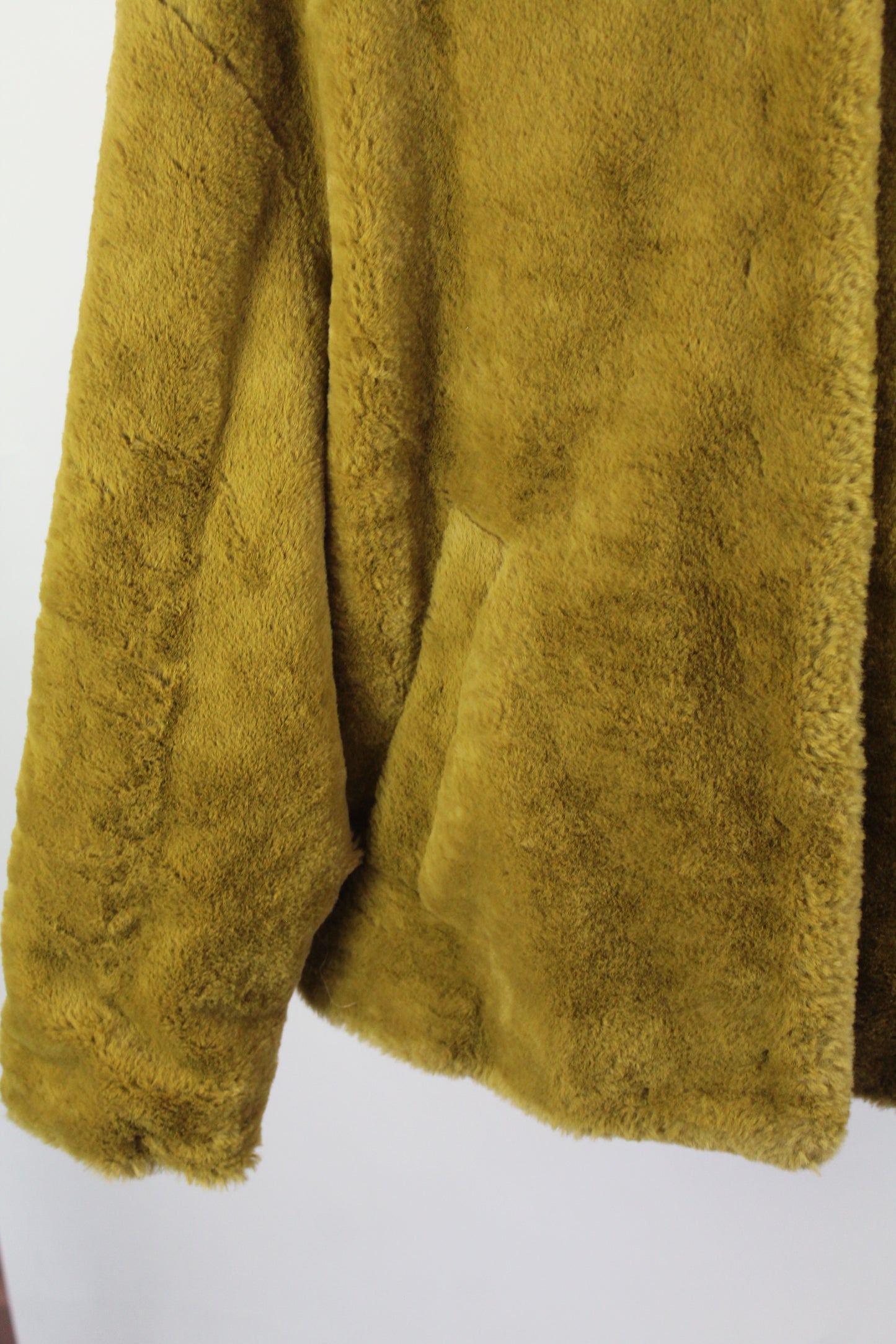 Women's Zara Golden Faux Fur Jacket Size XS