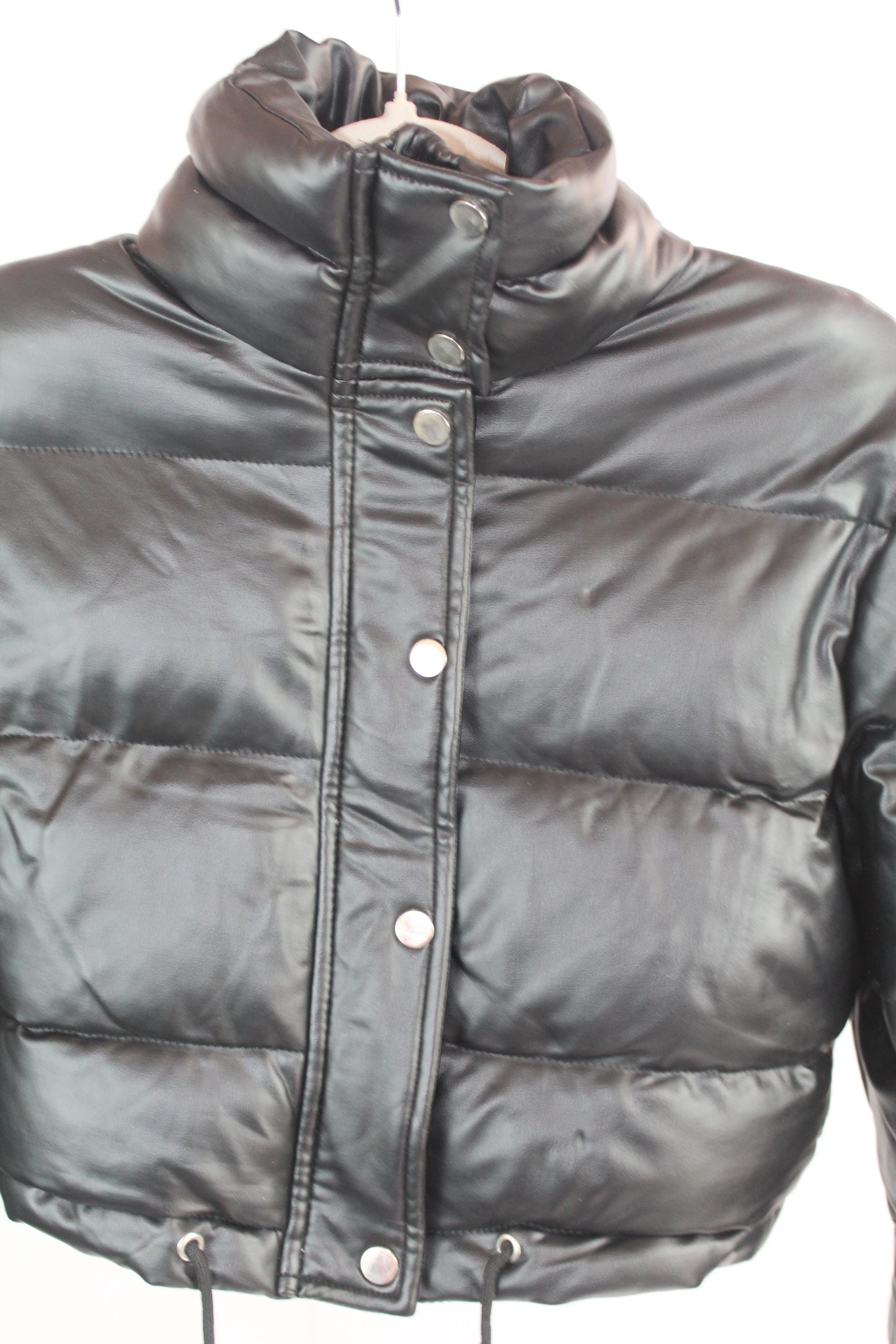 Women's Black Adika Cropped Puffer Jacket Size Small