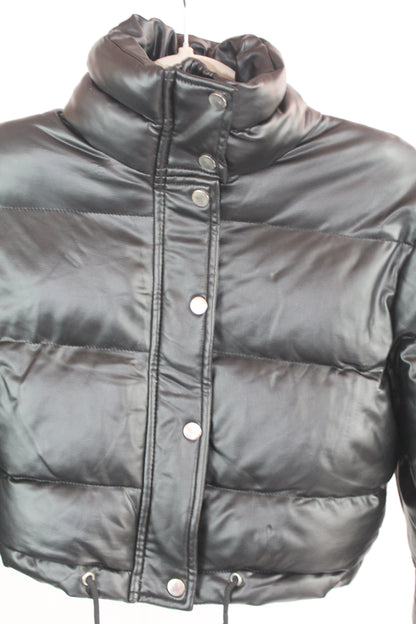 Women's Black Adika Cropped Puffer Jacket Size Small