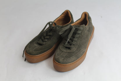 Women's Zara Dark Green Flat Top Sneakers Size 37