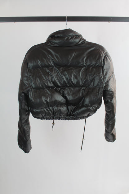 Women's Black Adika Cropped Puffer Jacket Size Small