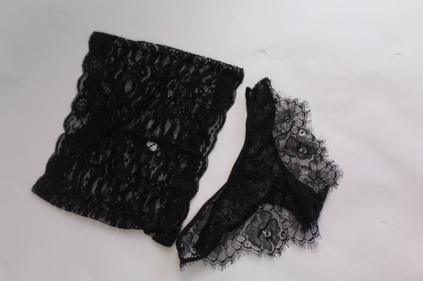 Black Lace Lingerie Block Top w/Underwear - Thrifted New in Bag - Sizes Vary