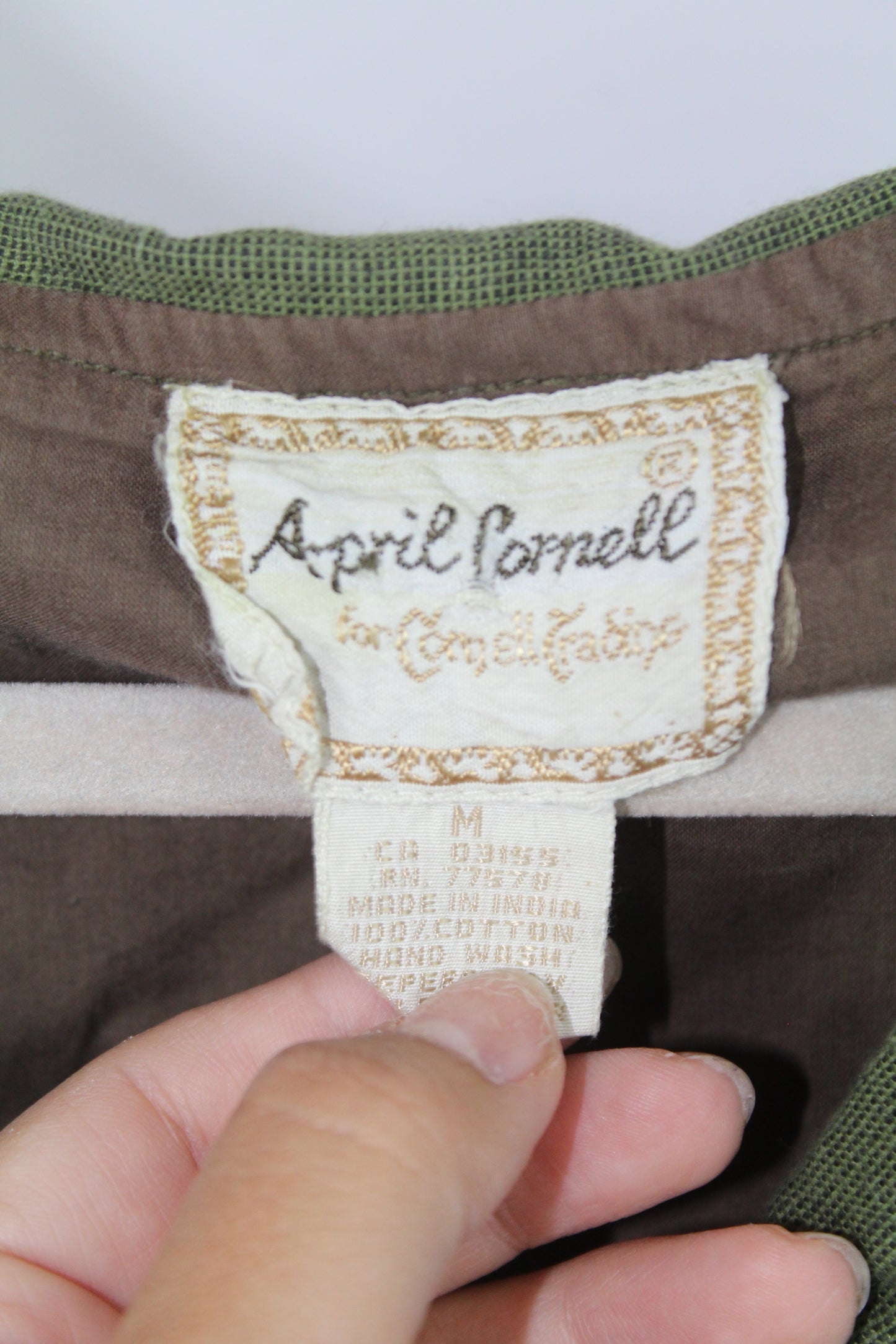 Women's Vintage Green April Cornell Long Sleeve Top Size Medium