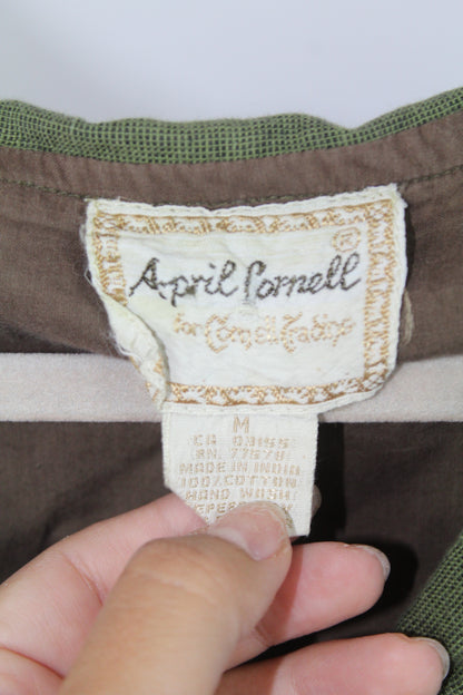 Women's Vintage Green April Cornell Long Sleeve Top Size Medium