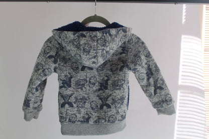 Boys Grey/Blue Marvel Spiderman Zip-Up Hoodie Size 5