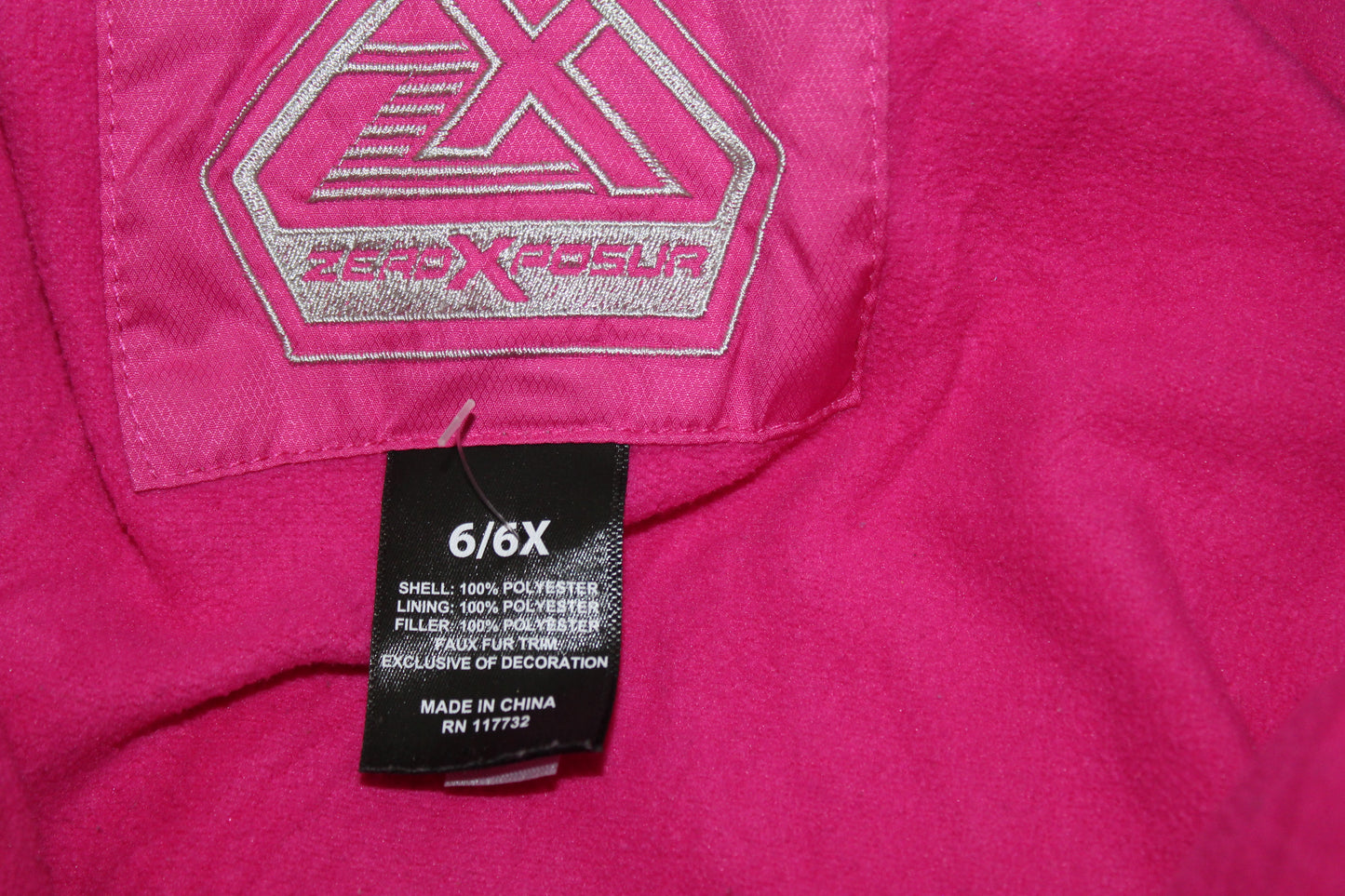 Girls Hot Pink Zeroxposaur Puffer Jacket Size 6/6X