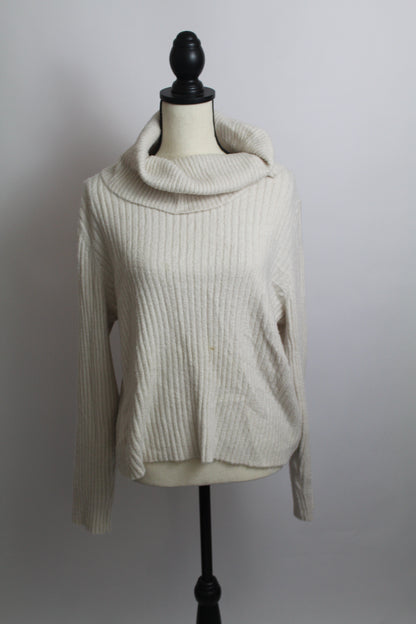 Women’s Rachel Zoe Cream Ribbed Knit Sweater – Size Large