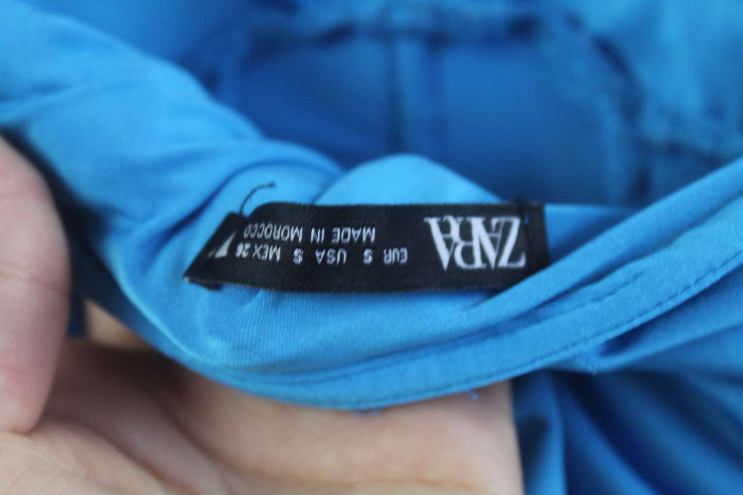 Zara Silk Blue Women's Mini Dress Size Small