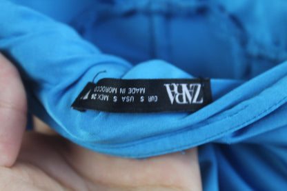 Zara Silk Blue Women's Mini Dress Size Small