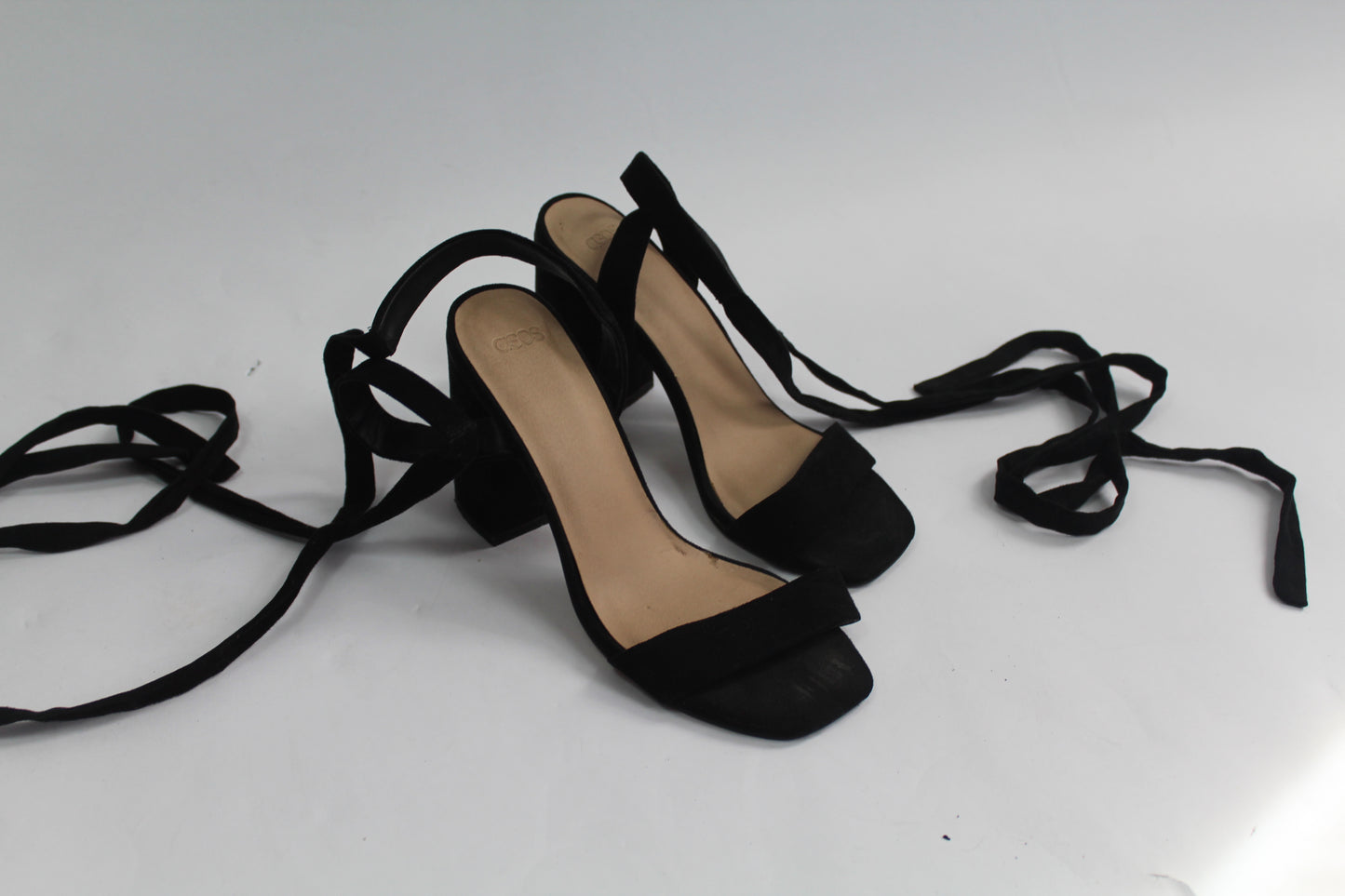 Women's Asos Black Strap Heels Size 4