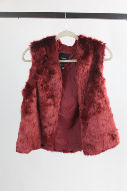 Women's Forever 21 Faux Red Fur Vest Size M