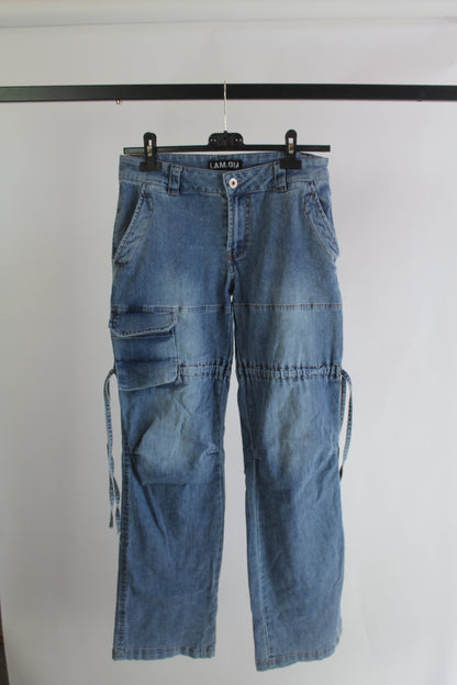 I AM GIA Women's Light Wash Cargo Pants Size Small