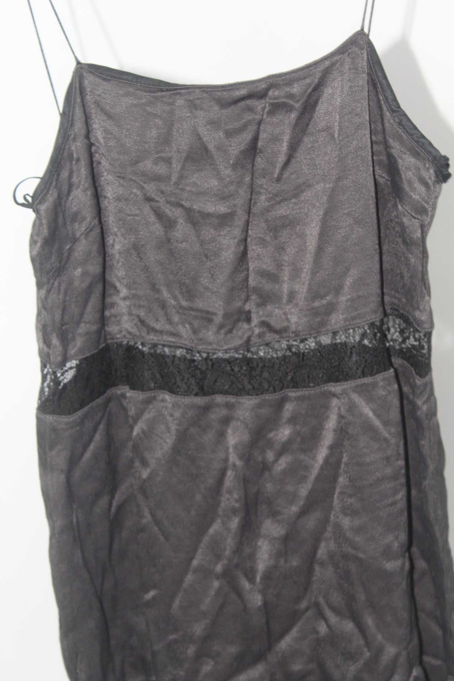 Zara Trafaluc Collection Black Satin Mini Dress Size XS