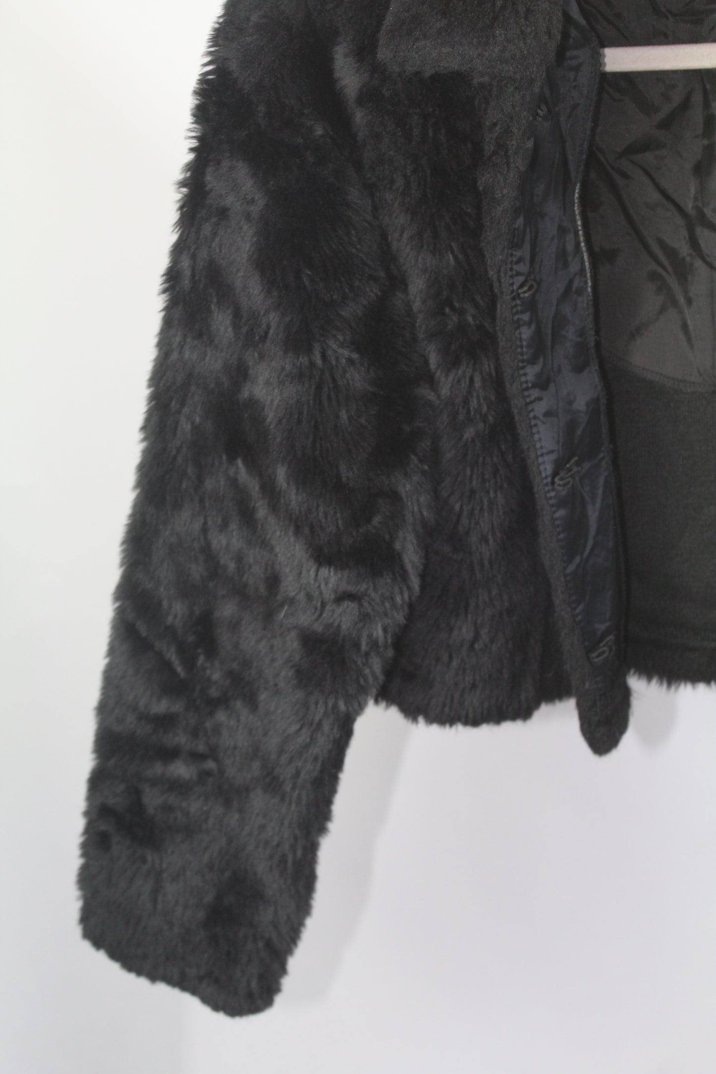 Women's Black Fur Sweater Size Large