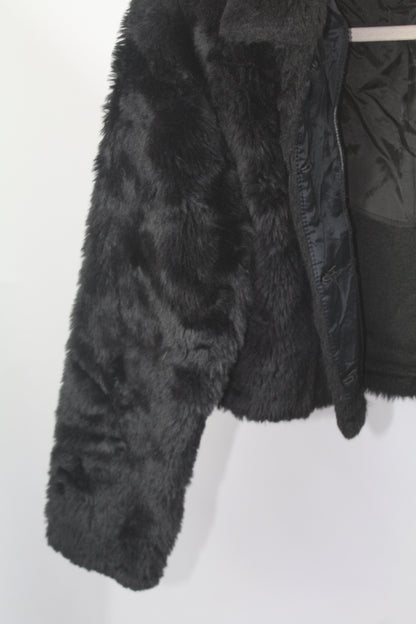 Women's Black Fur Sweater Size Large